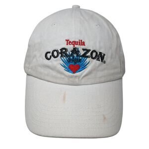 Tequila Corazon Slideback Baseball Cap White One Size Adjustable Embroidered